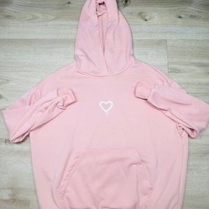 Shein Pink Heart Hoodie